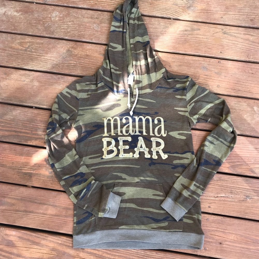 Loved by Hannah and Eli Camo mama bear hoodie